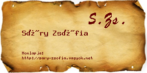 Sáry Zsófia névjegykártya