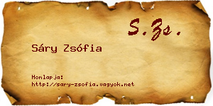 Sáry Zsófia névjegykártya